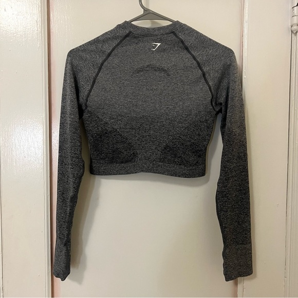 GYMSHARK vital seamless ombre long sleeve crop top with thumbholes everyday flex - Picture 2 of 8